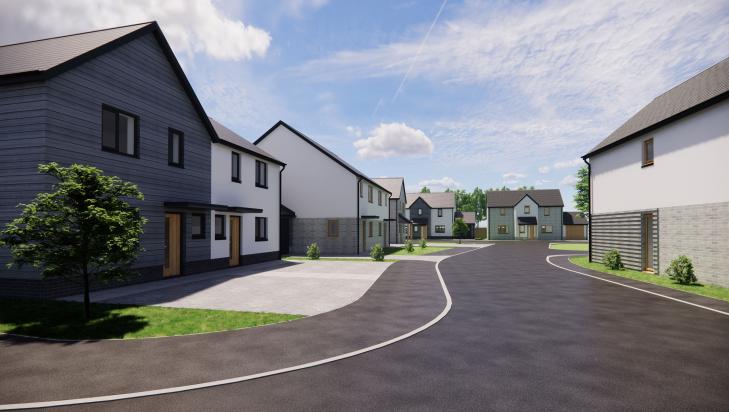 CGI of new homes at Landkey housing development in North Devon