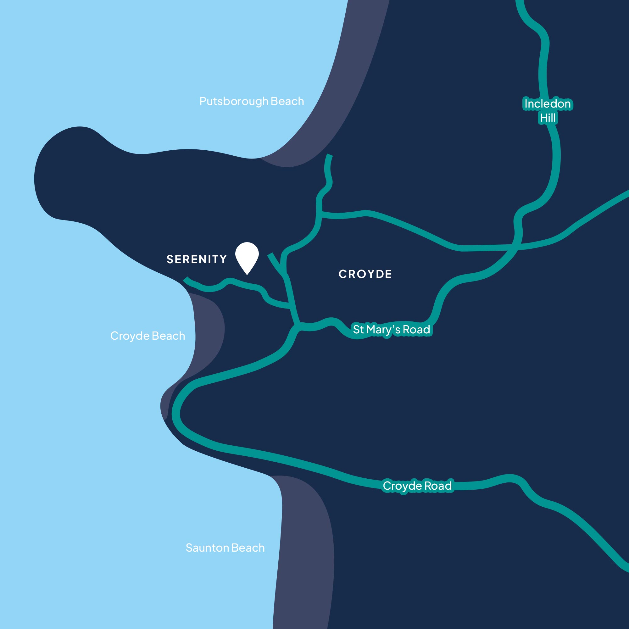 Map showing Location of Serenity in Croyde, North Devon