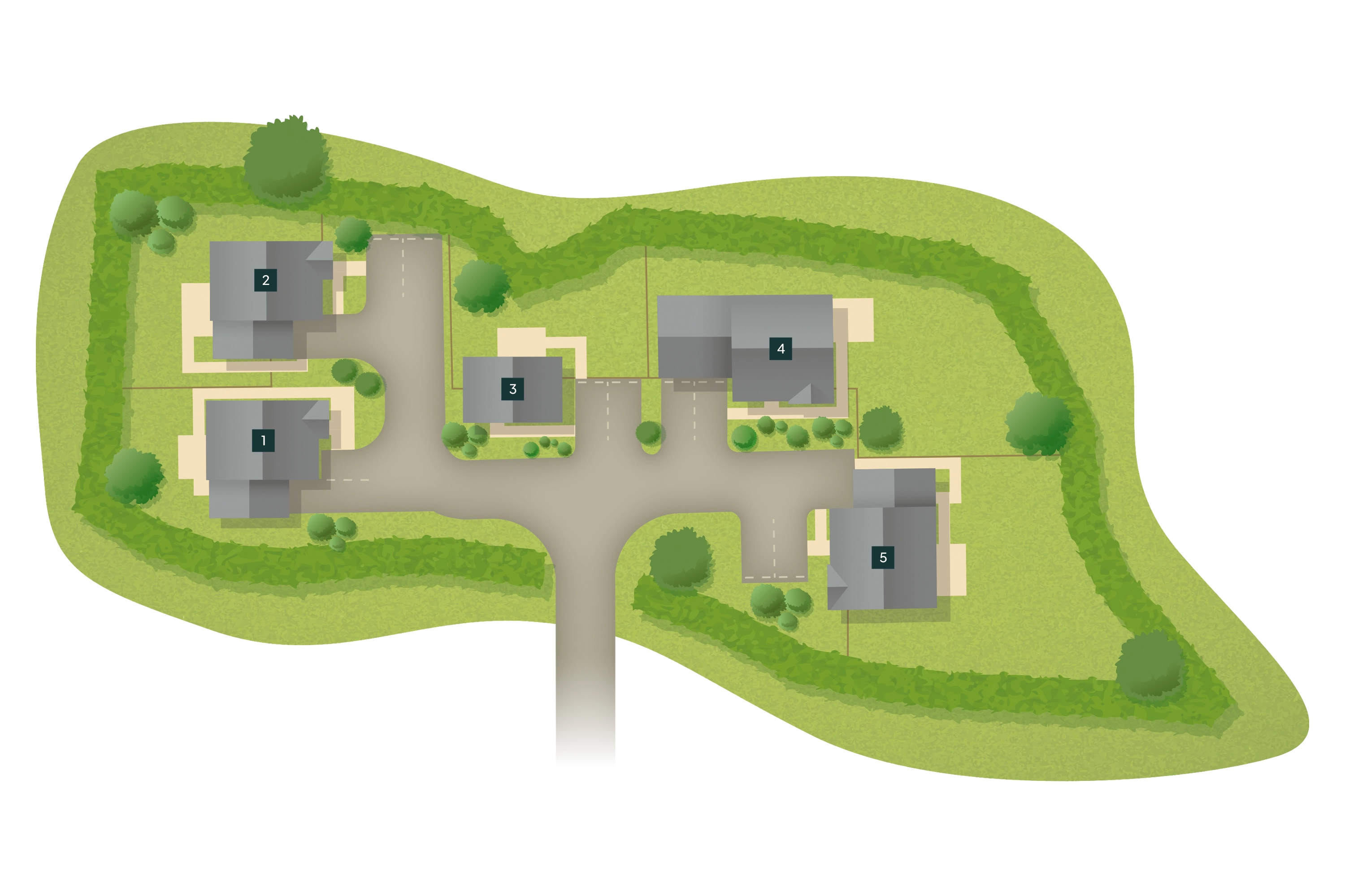 Site map for the Copse Close development in Buckland Brewer, North Devon