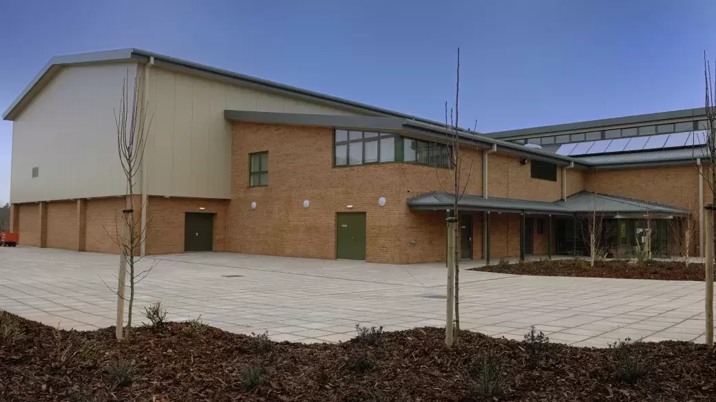 Exterior of West Buckland Schools new Sports Hall