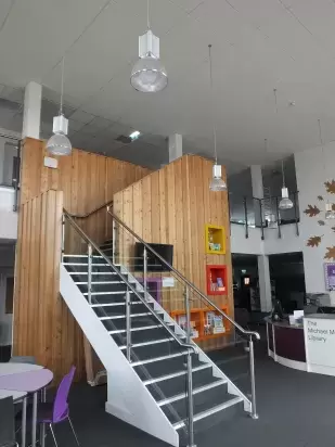 Library Stairwell at West Buckland School