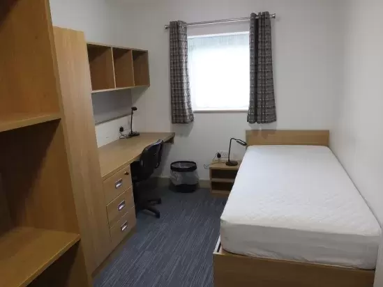 Bedroom at West Buckland School's 6th form boarding block built by Pearce Homes