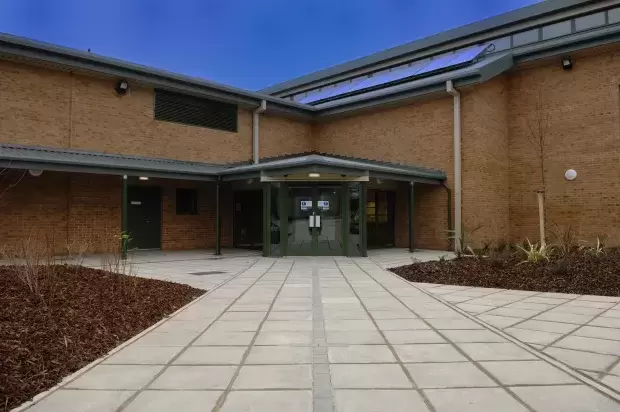 Entrance of West Buckland Schools new Sports Hall