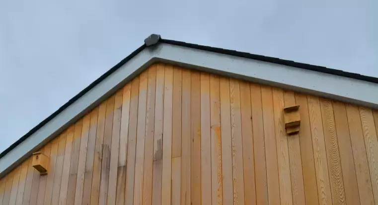 Bird Boxes on Exterior of new sustainable homes at the Christow Passivhaus Project