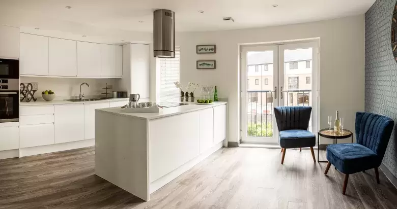 Kitchen of new home at Taw Wharf in Barnstaple 