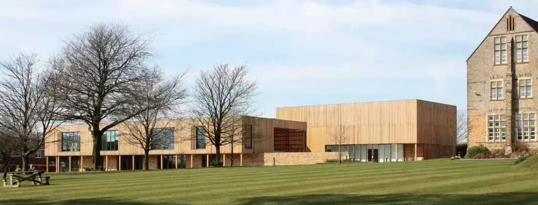 Exterior of West Buckland School's New Art & Theatre Block built by Pearce Construction