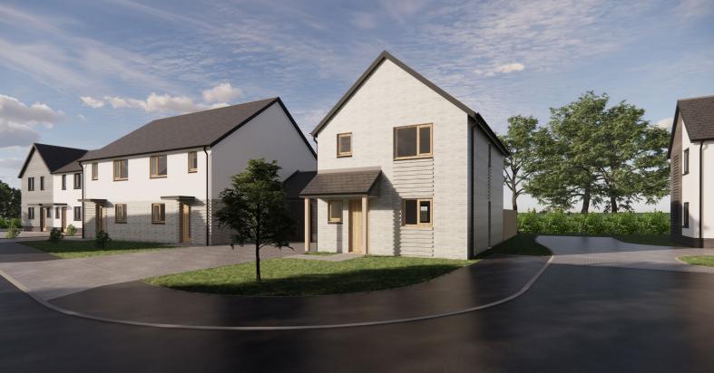 CGI of new homes at Landkey housing development in North Devon