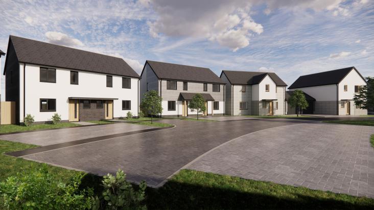 CGI of new homes at Landkey housing development in North Devon