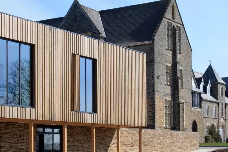 Exterior of West Buckland School's New Art & Theatre Block built by Pearce Construction