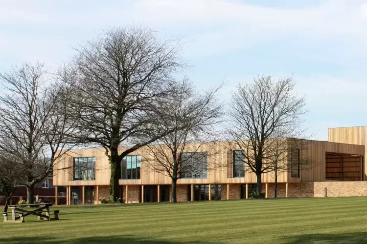 Exterior of West Buckland School's New Art & Theatre Block built by Pearce Construction
