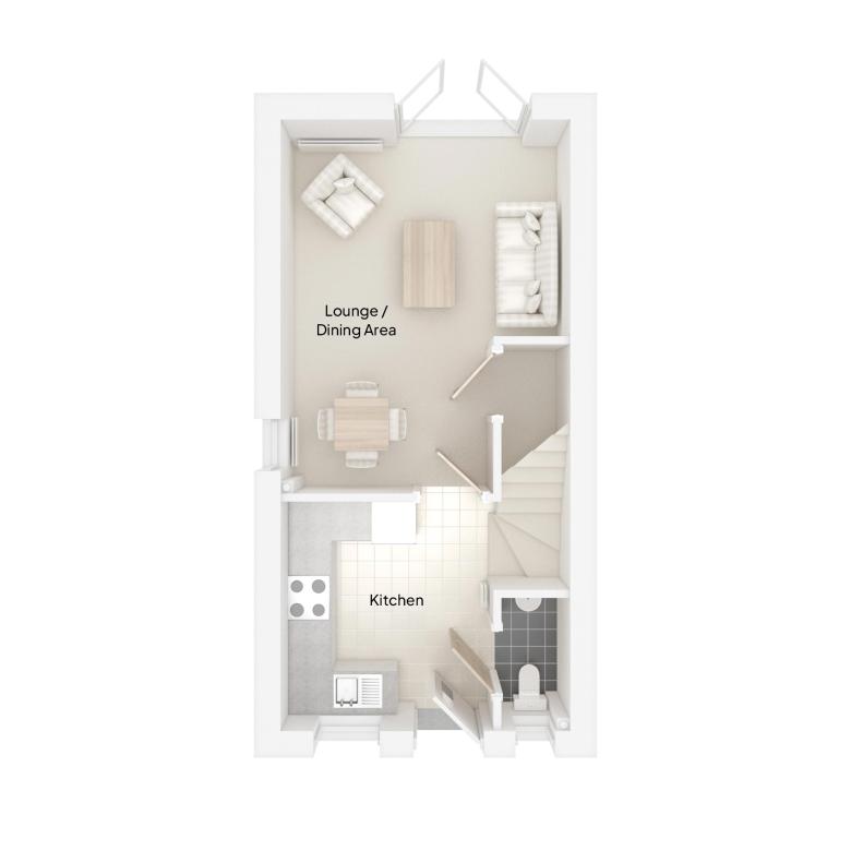 Floor Plan of The Beech House type at St Mary's Close in Bishop's Nympton