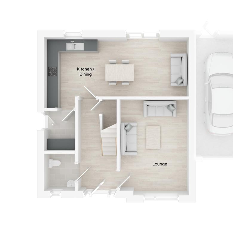 Floor Plan of The Cedar House type at Lower Abbots in Buckland Brewer