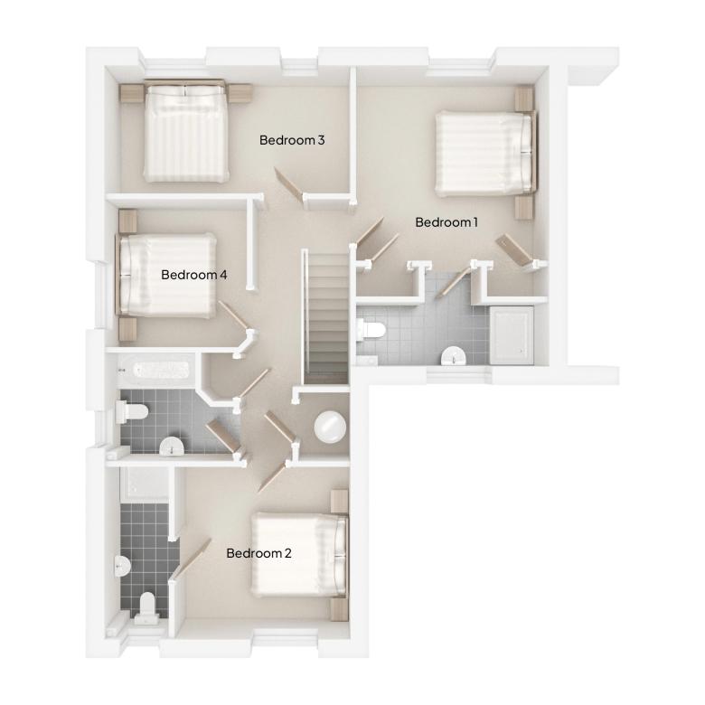 Floor Plan of The Cedar House type at St Mary's Close in Bishop's Nympton