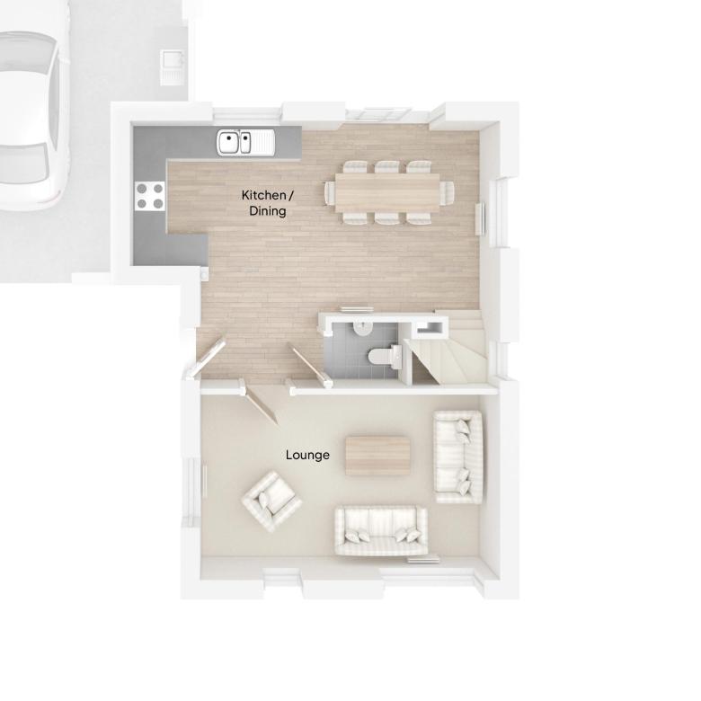 Floor Plan of The Elm House type at St Mary's Close in Bishop's Nympton