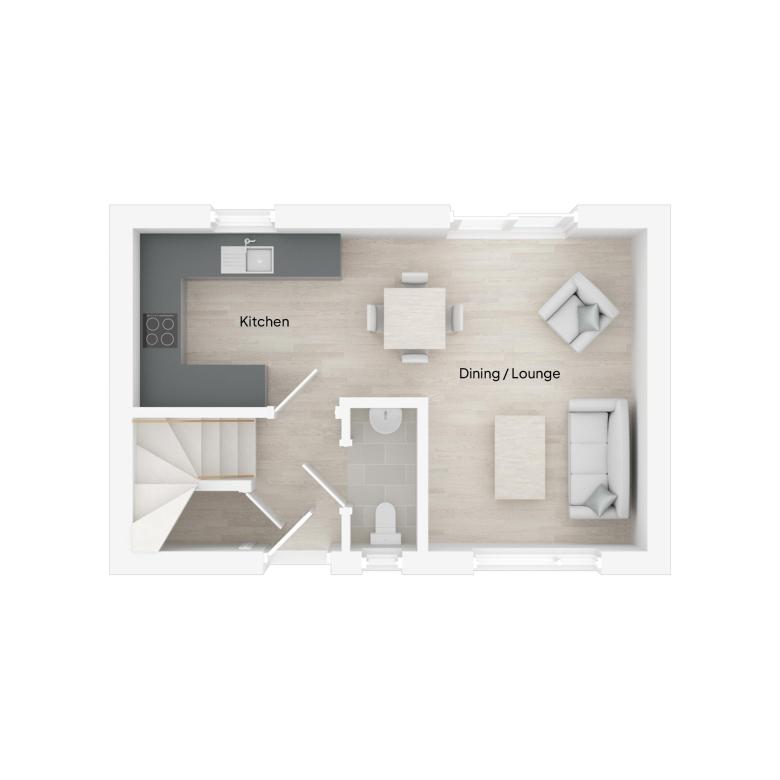 Floor Plan of The Rowan House type at Lower Abbots in Buckland Brewer