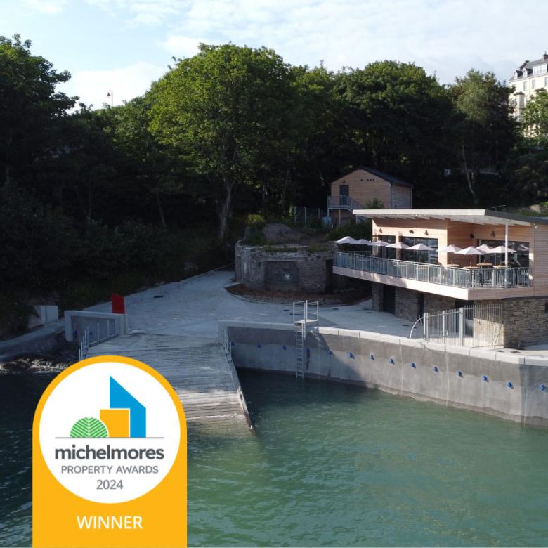 Aerial view of Watersports Hub in Ilfracombe