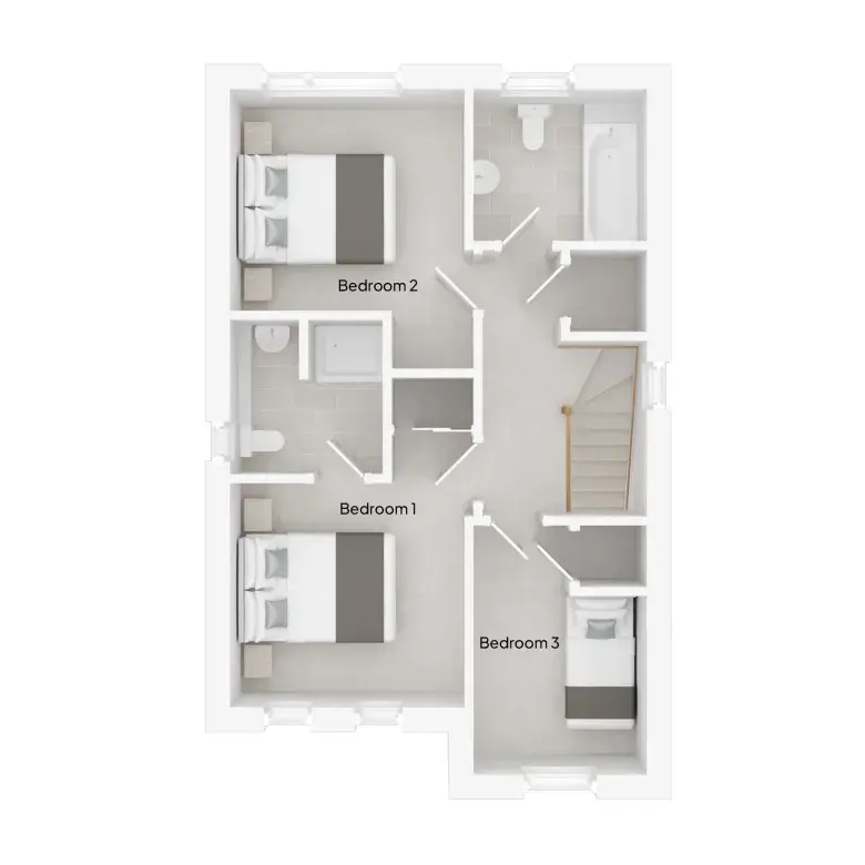 A room plan of the first floor of The Maple house type at Copse Close, Buckland Brewer